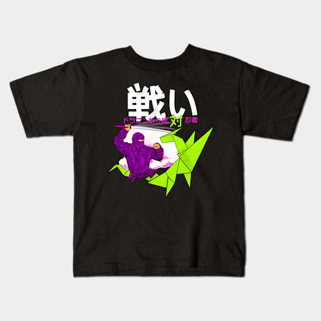 Shinobi VS Dragonpaper Kids T-Shirt by mainial